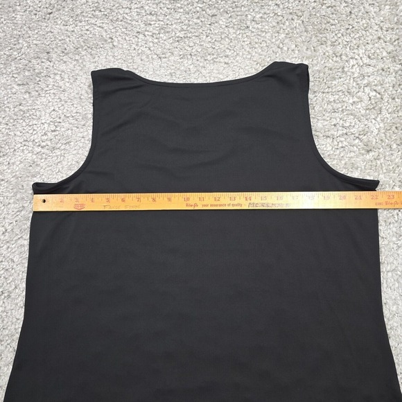 Susan Graver Top Women 1X Black Liquid Knit Stretch Drape Office Minimalist Tank - Picture 7 of 9